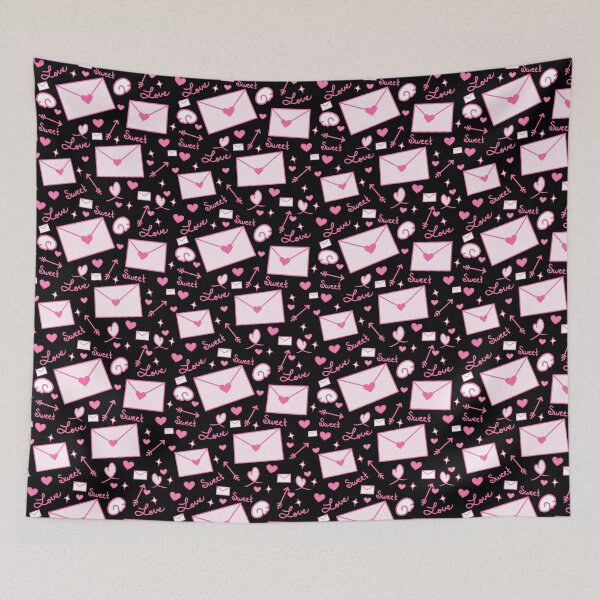 Item preview, Crushing Love Letters - Pink/Black designed and sold by Cats-And-Coffee.