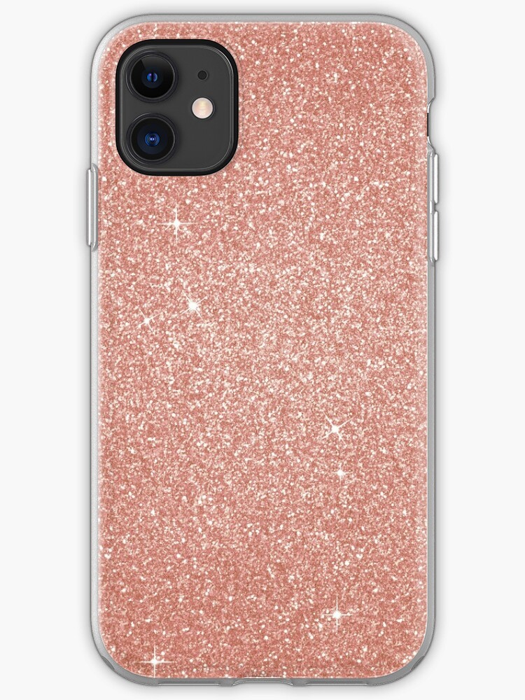 Pink Rose Gold Sparkly Glitter Iphone Case Cover By