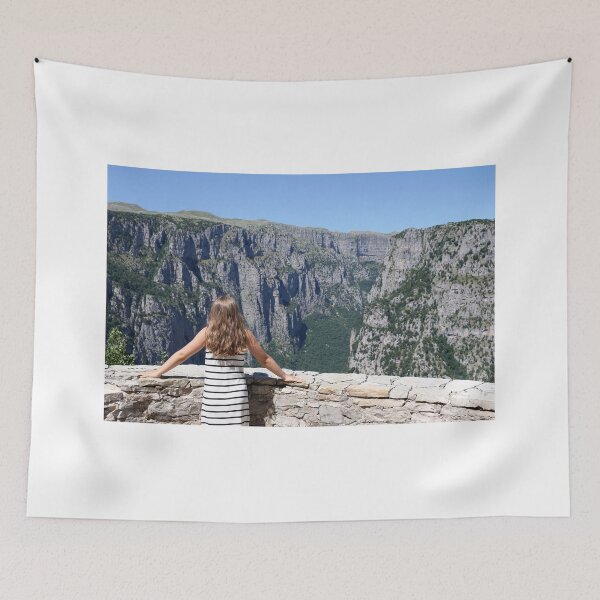 Item preview, girl on the viewpoint Vikos gorge Greece summer season designed and sold by goceris.