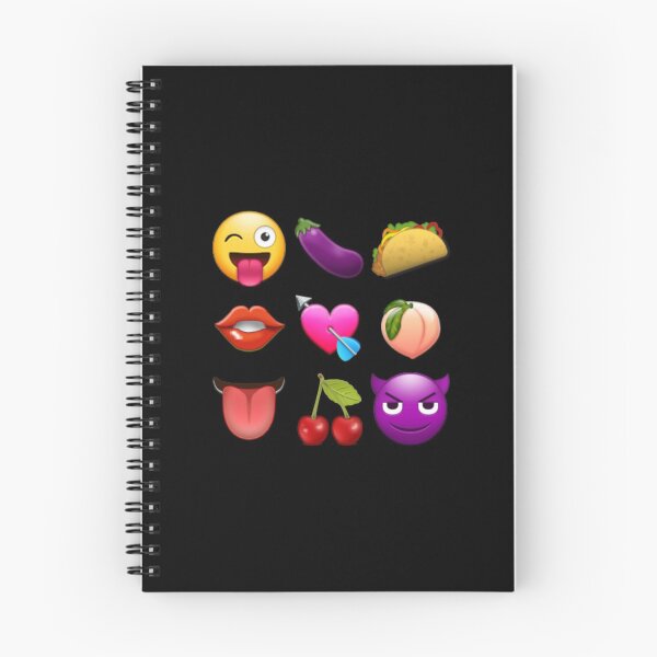 Item preview, Naughty emojis: eggplant,  taco, peach, lips, tongue, wink, horny devil, cherries designed and sold by nopemom.