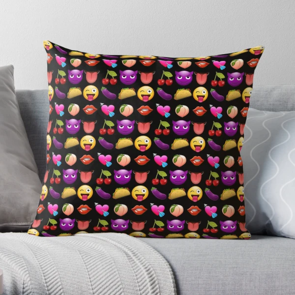 Purple devil emoji store pillow