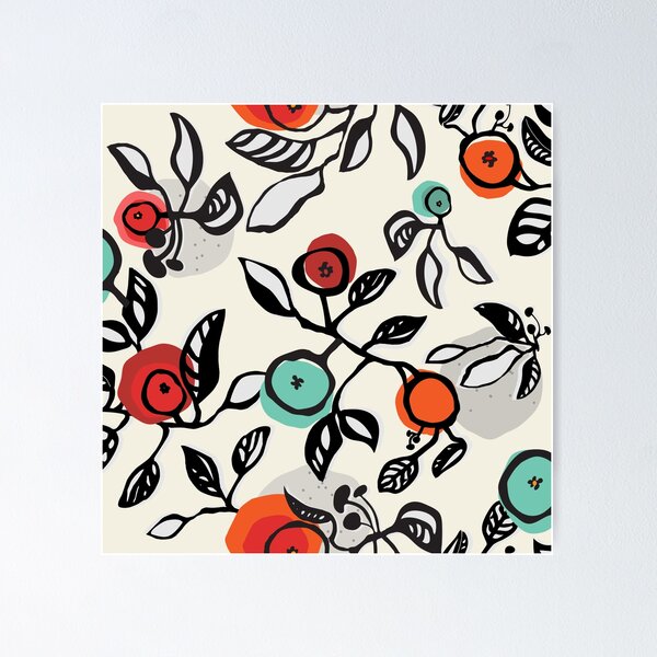 Sketchy Abstract Leaves Poster