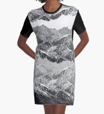 MOUNTAIN MASHUP (MONOCHROME) Graphic T-Shirt Dress