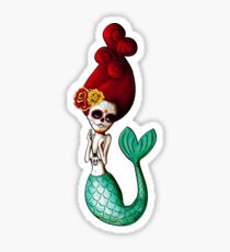 El Dia de Los Muertos Mermaid Sticker