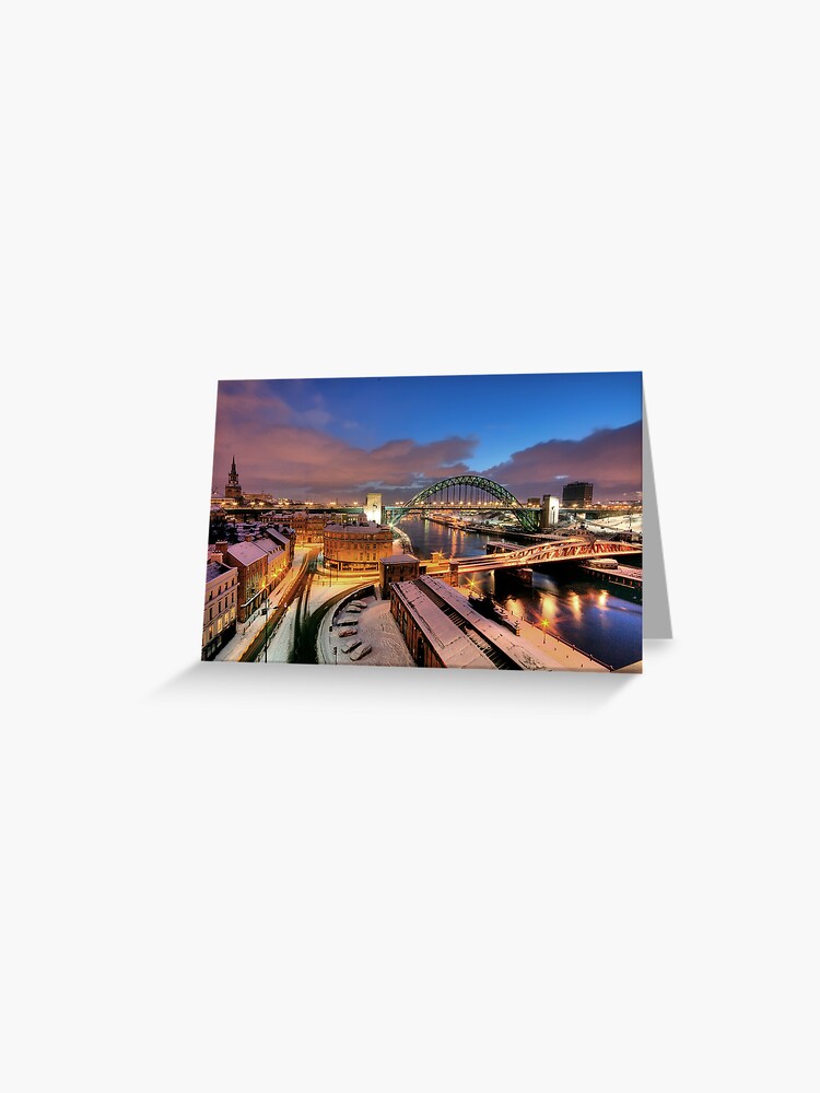Thumbnail 1 of 2, Greeting Card, Newcastle in winter designed and sold by james thow.
