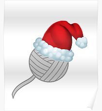 Christmas Yarn Santa Knitting Shirt Gift Poster
