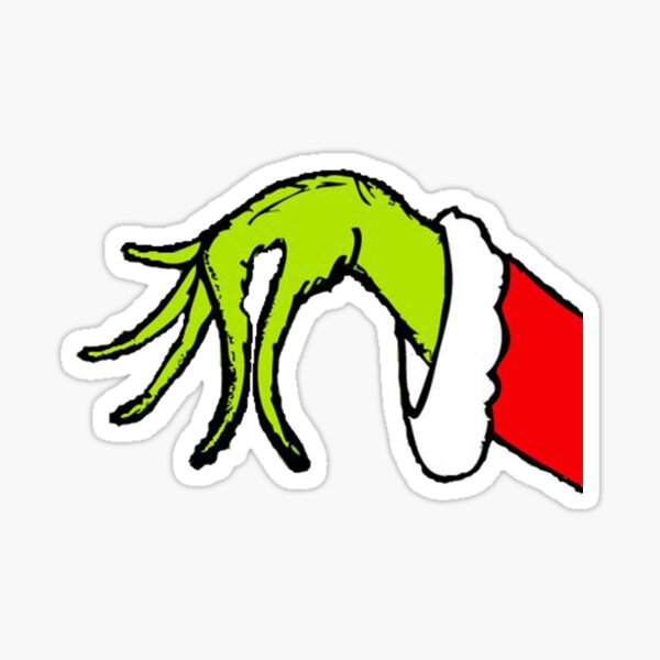 Grinch Christmas Hand Sticker