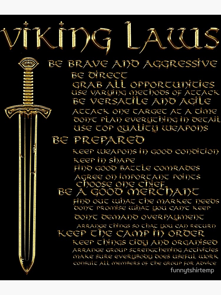 Viking Laws Sword Scandinavia Iceland Valhalla Premium Matte Vertical