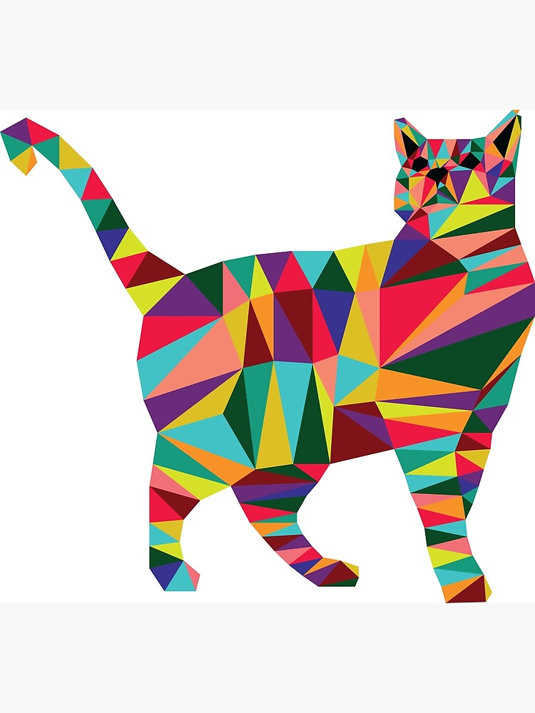 Colorful Cat Geometric Art | Art Print