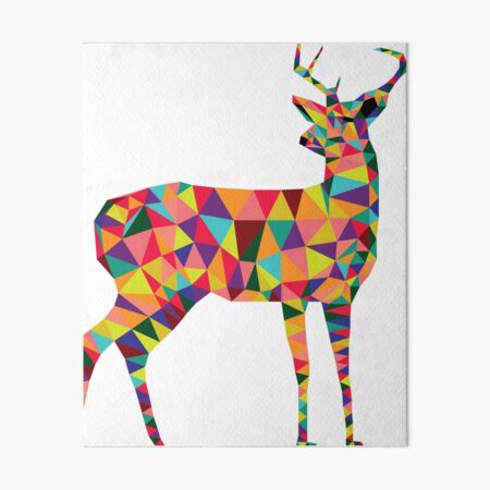 3D Stag Wall Mount Animal Head - Geometric Trophy Acrylic Wall Art Modern  Design