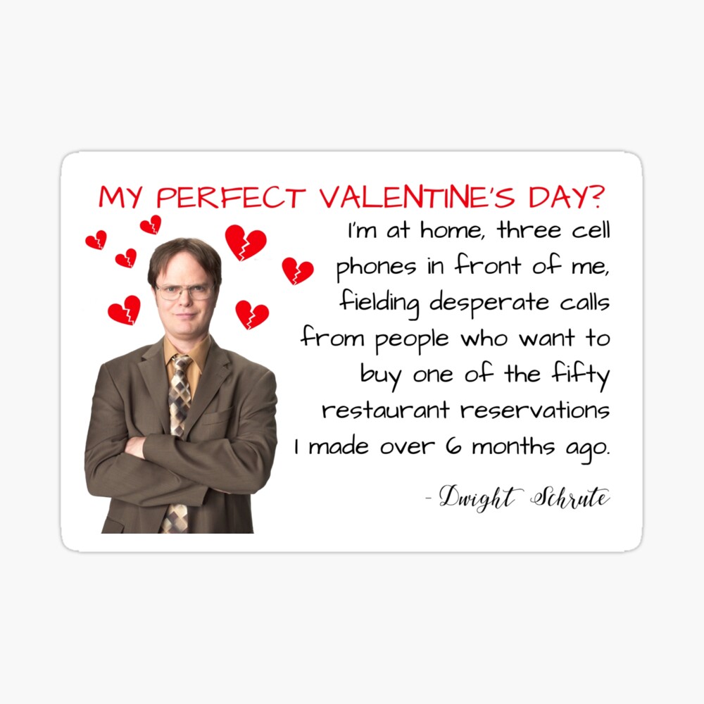 Carte Postale The Office Dwight Schrute Jour De La Saint Valentin Citation Saint Valentin Amour Romantique Drole Comedie Humour Pun Petit Ami Petite Amie Amis Bonne Ambiance Par Avit1 Redbubble