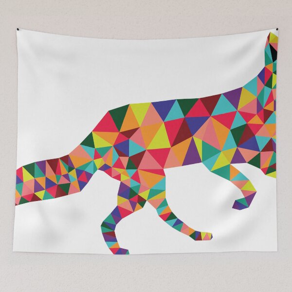 Artikelvorschau, Bunte geometrische Kunst Fox entworfen und verkauft von Rainbow Wild Child.