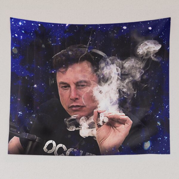 Item preview, Elon Musk smoking designed and sold by madkitten.