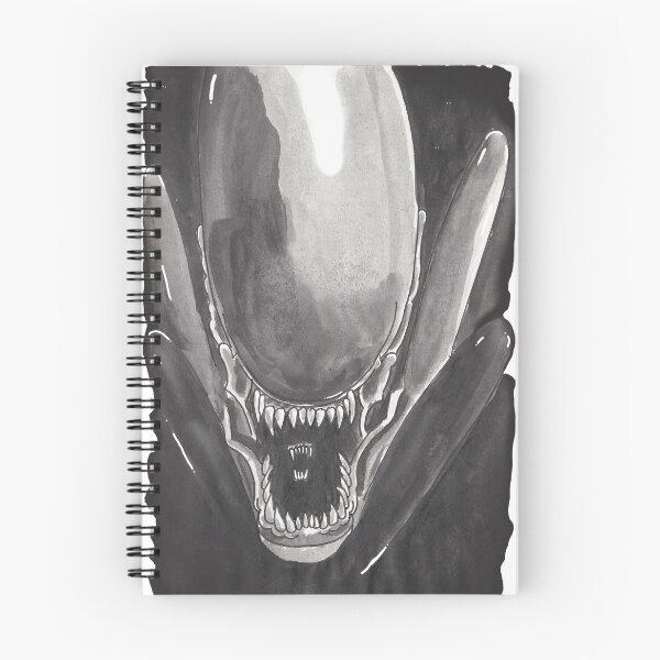 Item preview, Alien Xenomorph ink illustration w/ white highlights designed and sold by Rowan Lucas.