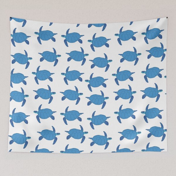 Item preview, blue turtles pattern designed and sold by artsofy.
