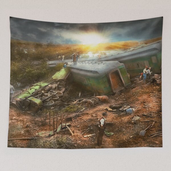 Item preview, Train - Accident - Pile up on the Anacostia River 1933 designed and sold by Mike Savad Photography.