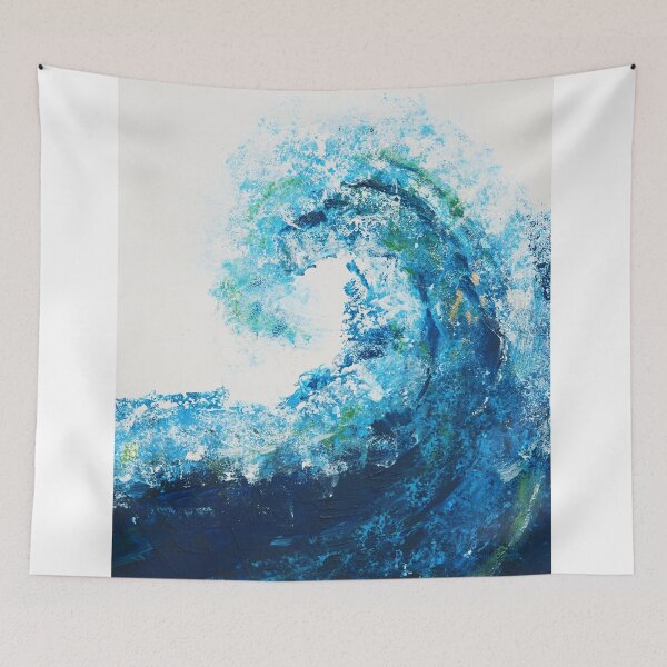 Item preview, Surf wave Ocean art, dark blue ocean painting, abstract wave motion designed and sold by Myartspace.