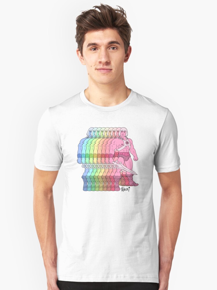 Alternate view of 80's Rainbow Heman - I have the power! Slim Fit T-Shirt