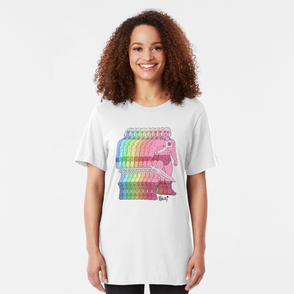 80's Rainbow Heman - I have the power! Slim Fit T-Shirt