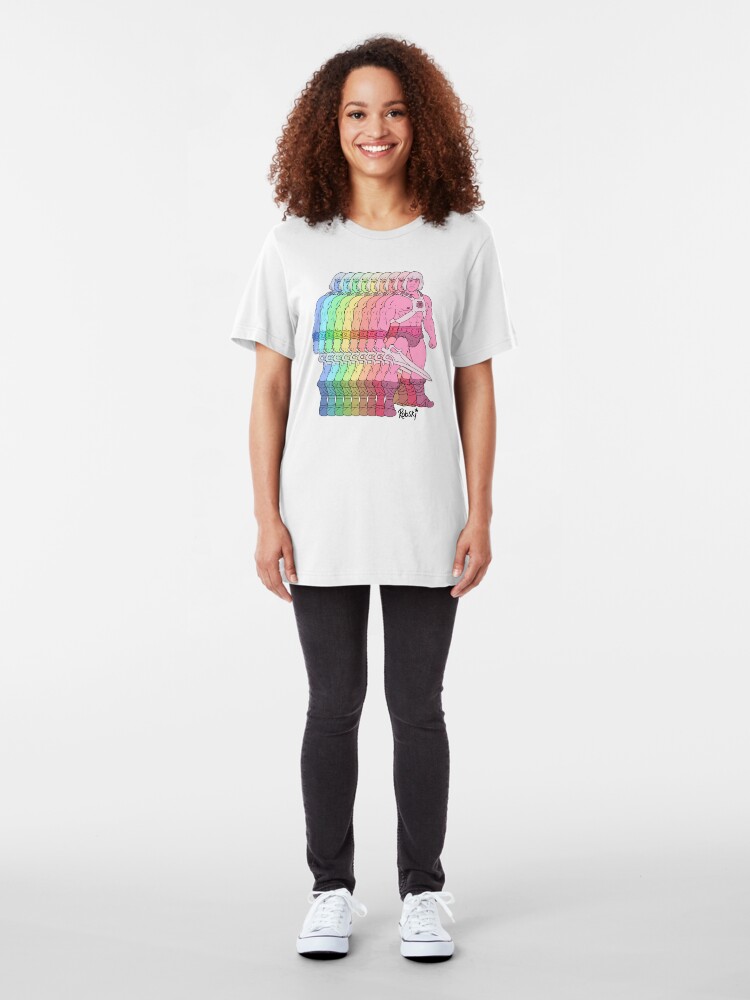 Alternate view of 80's Rainbow Heman - I have the power! Slim Fit T-Shirt