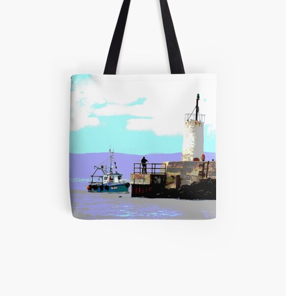 Girvan harbour All Over Print Tote Bag
