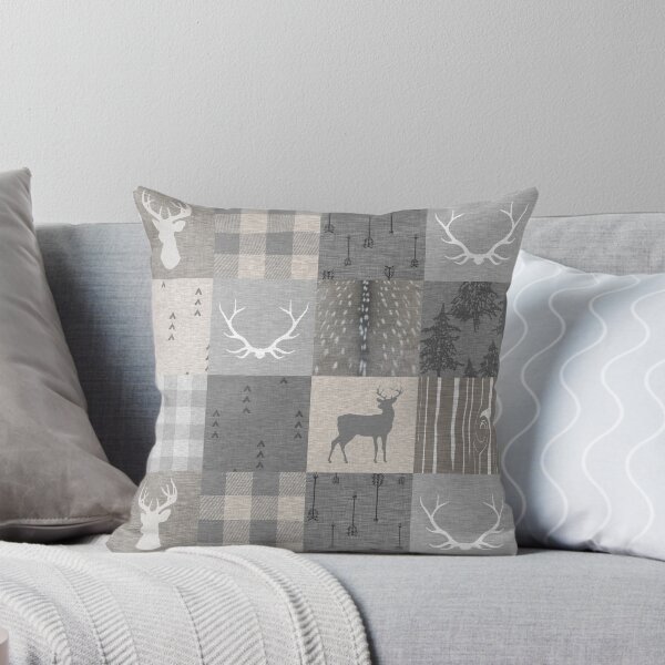 Artikel-Vorschau von Rustikales Waldpatchwork - grau und beige, designt und verkauft von SugarPineDesign.