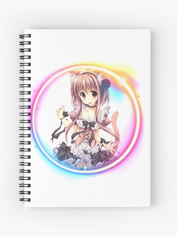 Neko Anime Spiral Notebook by Aikeno