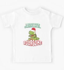 Roarsome Christmas Dinosaur Kids Tee