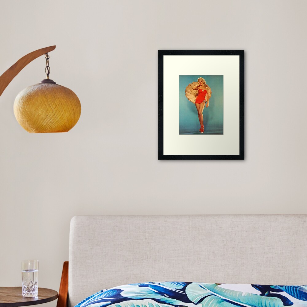 Marilyn with Umbrella Framed Art Print