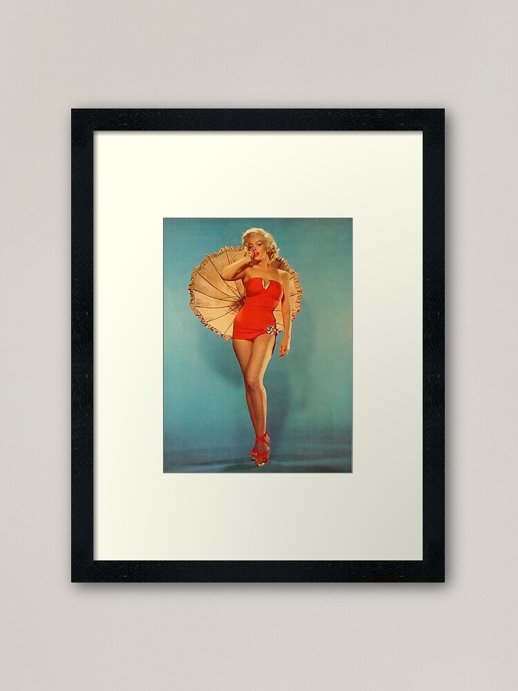Alternate view of Marilyn with Umbrella Framed Art Print