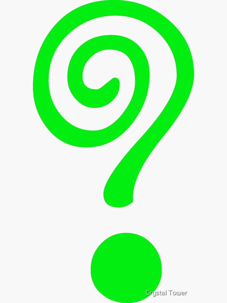 "Large Spiral Question Mark Green" Sticker by JayLeeArt Redbubble