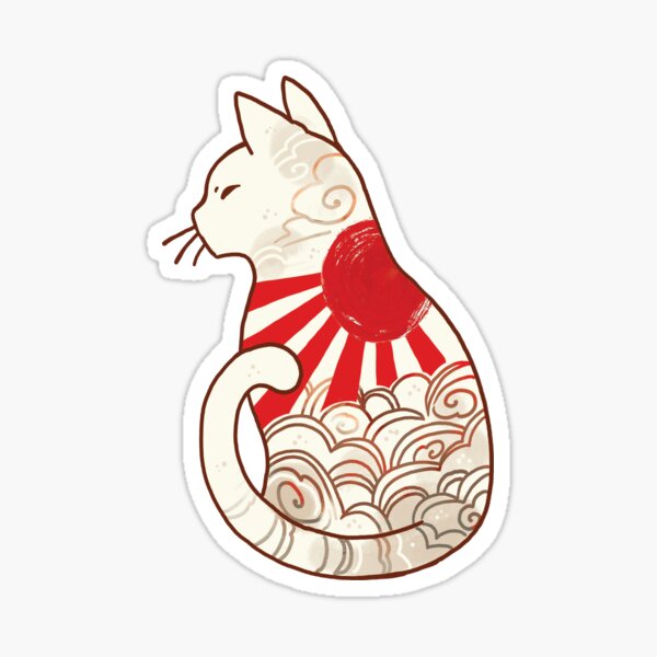 Sunset Spirit Cat Sticker