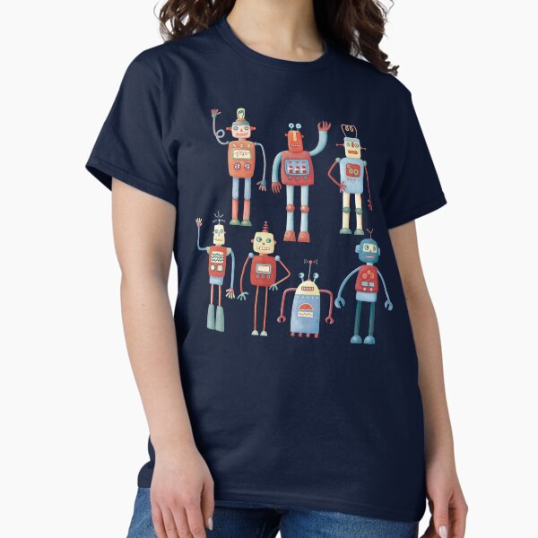 Vintage Retro Robots Classic T-Shirt