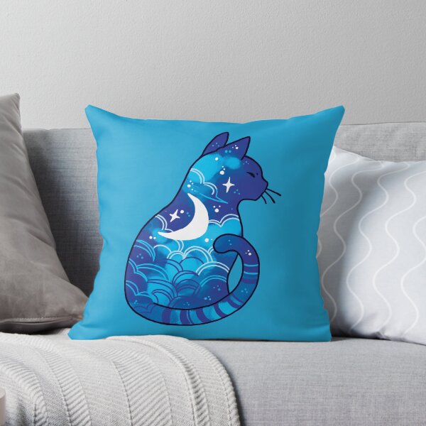 Moon Spirit Cat Throw Pillow