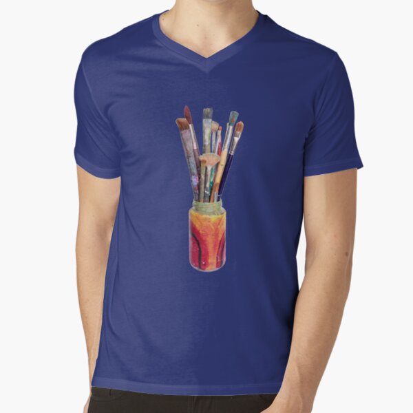 Artists Painting Brushes V-Neck T-Shirt