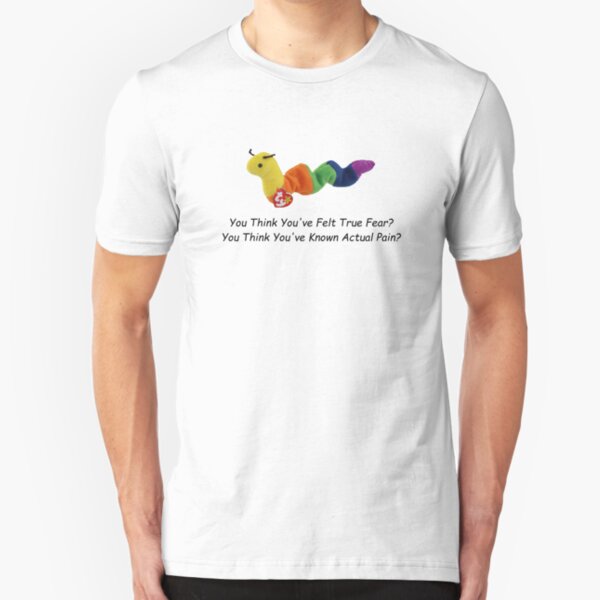 You Think You've Felt True Fear? You Think You've Known Actual Pain? (comic sans) Slim Fit T-Shirt