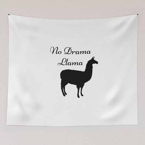 Item preview, Black and White No Drama Llama Phrase and Illustration  designed and sold by kmcs.