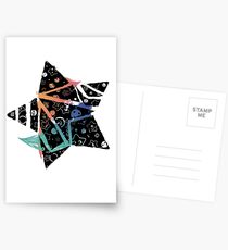 Inked Colorful Star Tilted Postcards