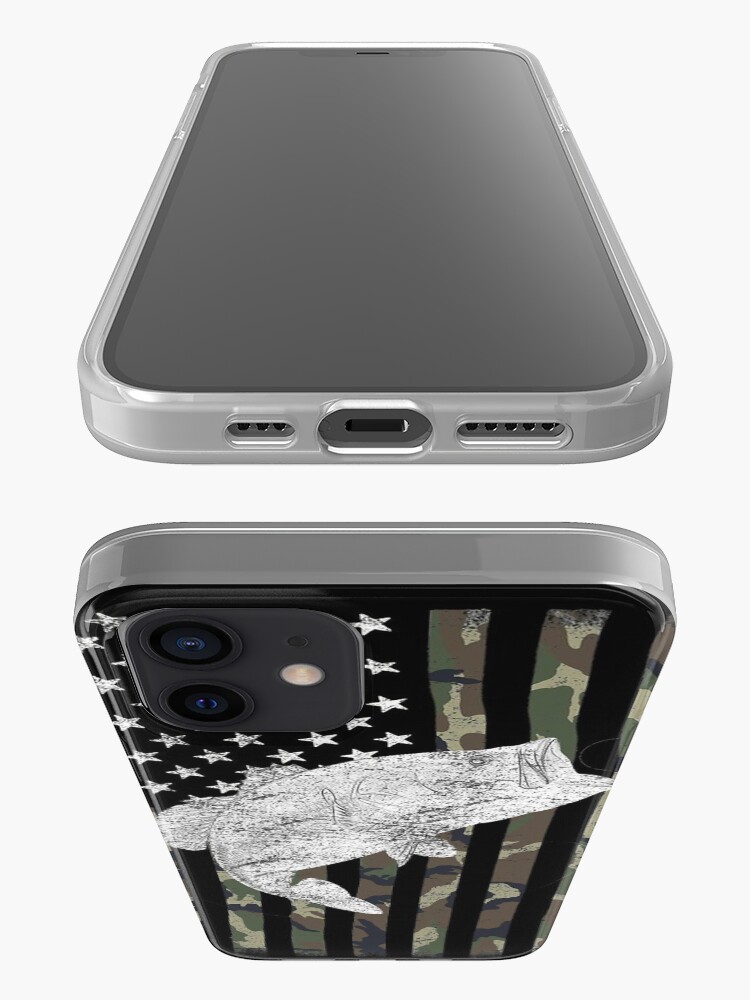 Alternate view of Camouflage Flag Bass Fishing Angler iPhone Case & Cover