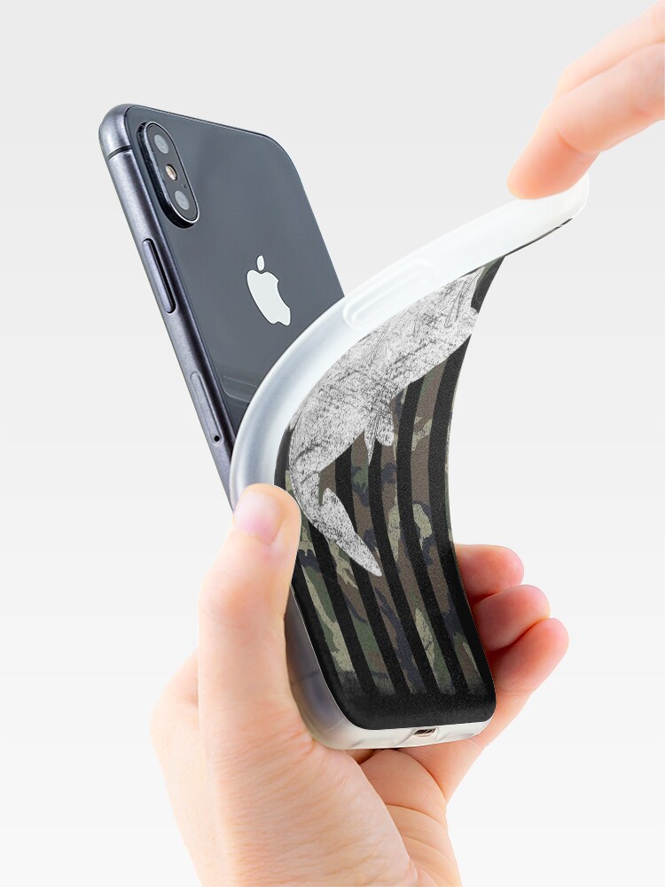 Alternate view of Camouflage Flag Bass Fishing Angler iPhone Case & Cover