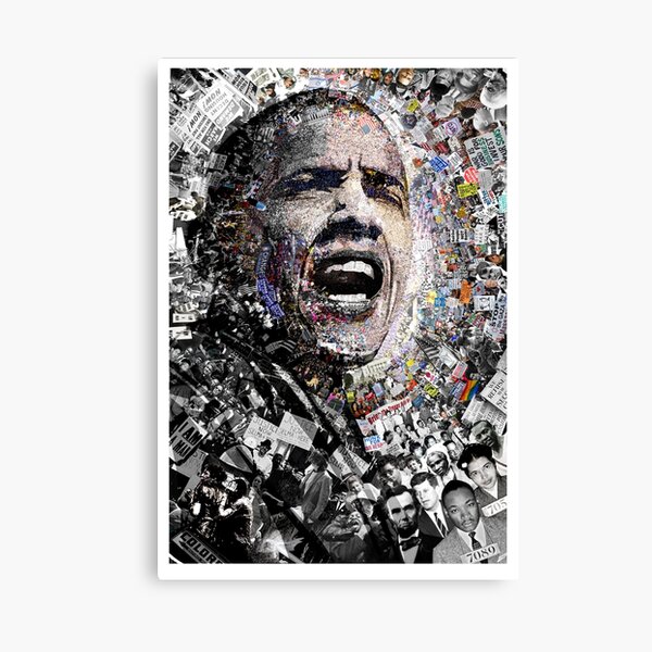 "I Am Not A Perfect Man," Obama Civil Rights and Protest Collage Canvas Print