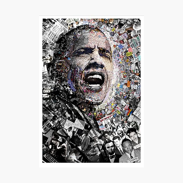 "I Am Not A Perfect Man," Obama Civil Rights and Protest Collage Photographic Print