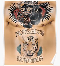 Conor McGregor Tattoos Brust und Bauch Poster
