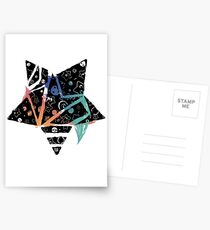 Inked Colorful Star Rotated Postcards