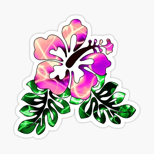 Pink Electric Hibiscus   Sticker