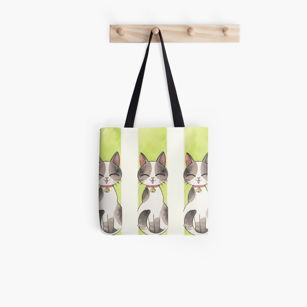 Tote bag « Chat heureux maneki»