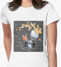 Aesthetic Old School Camera Women's Fitted T-Shirt