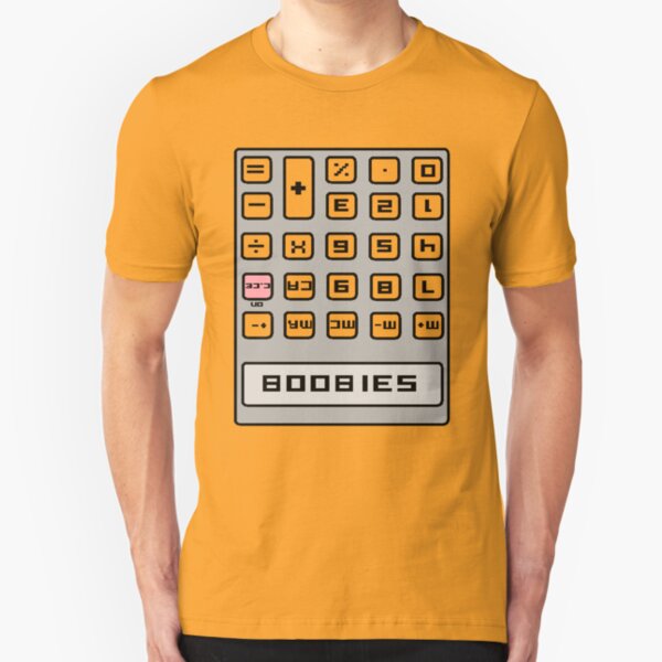 Caculator Message : Boobies Slim Fit T-Shirt