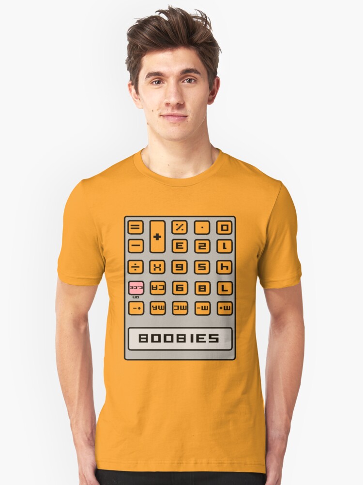 Alternate view of Caculator Message : Boobies Slim Fit T-Shirt