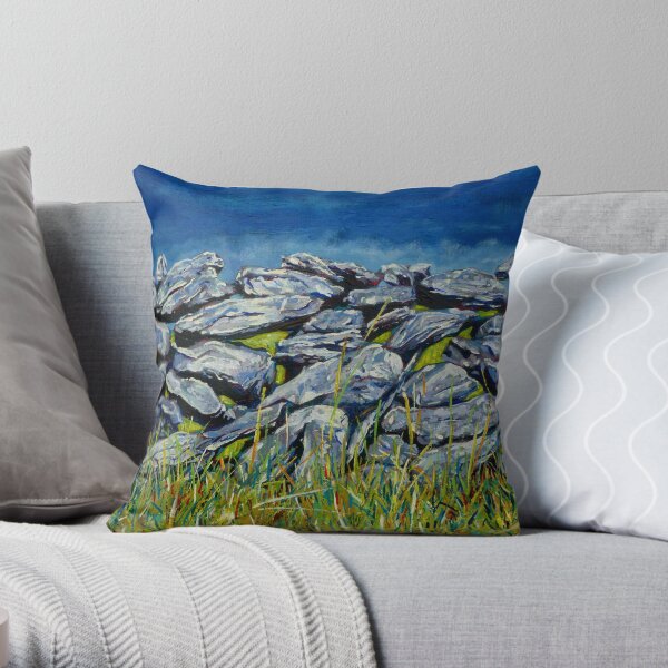 Burren Wall, County Clare, Ireland Throw Pillow